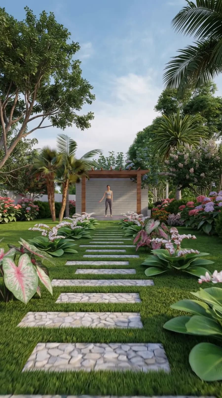 Landscaped garden walkway