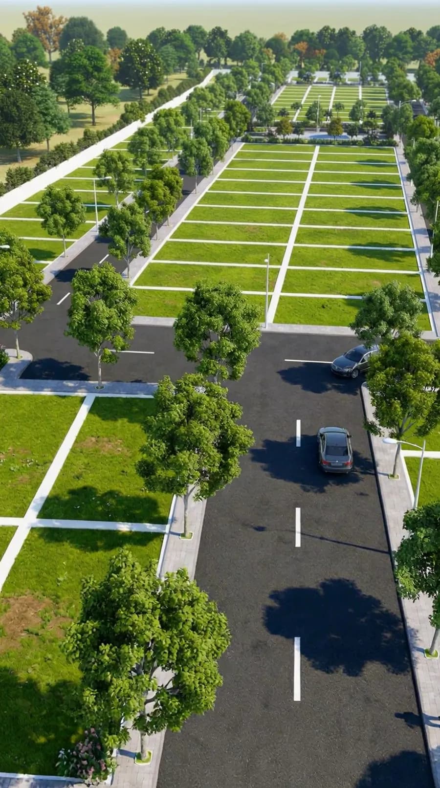 Aerial view of the Girraj Enclave plot layout